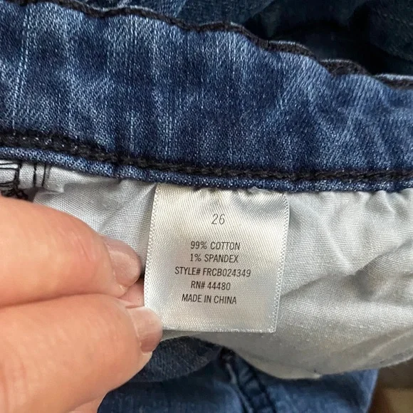 Francesca's Collections Distressed Blue Jean Shorts - Picture 5 of 6